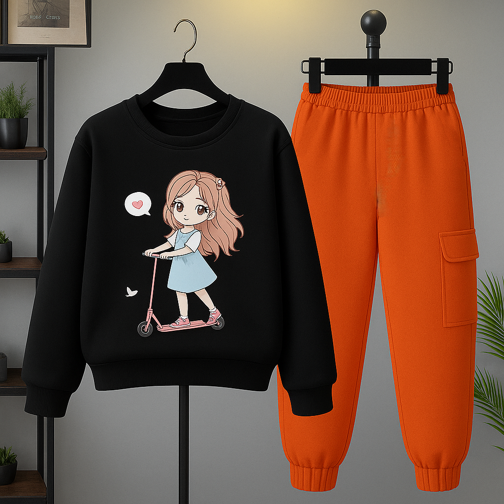 Girls Sketing Girls printed Top And Bottom Set