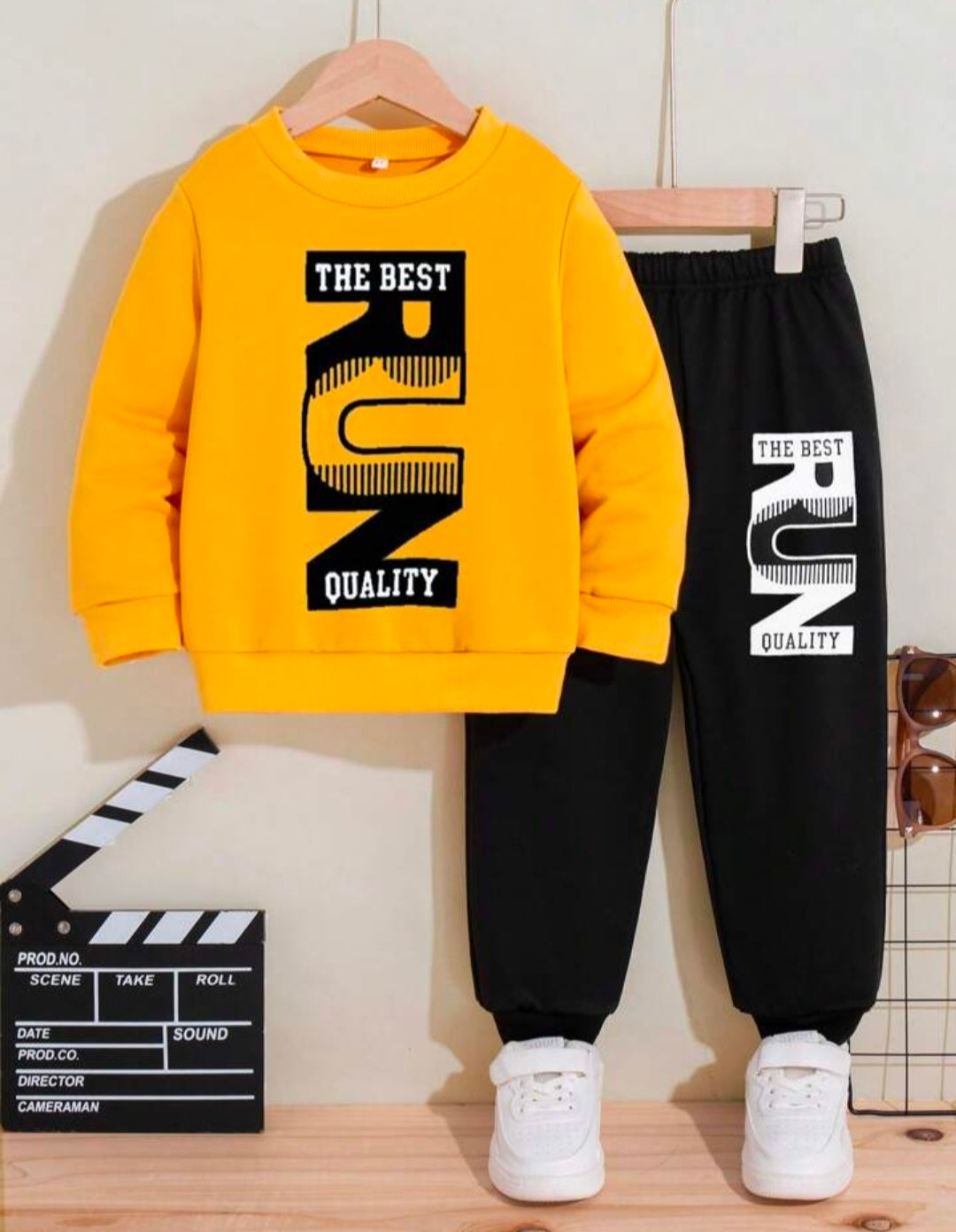 Boys Run Printed Top And Bottom Set