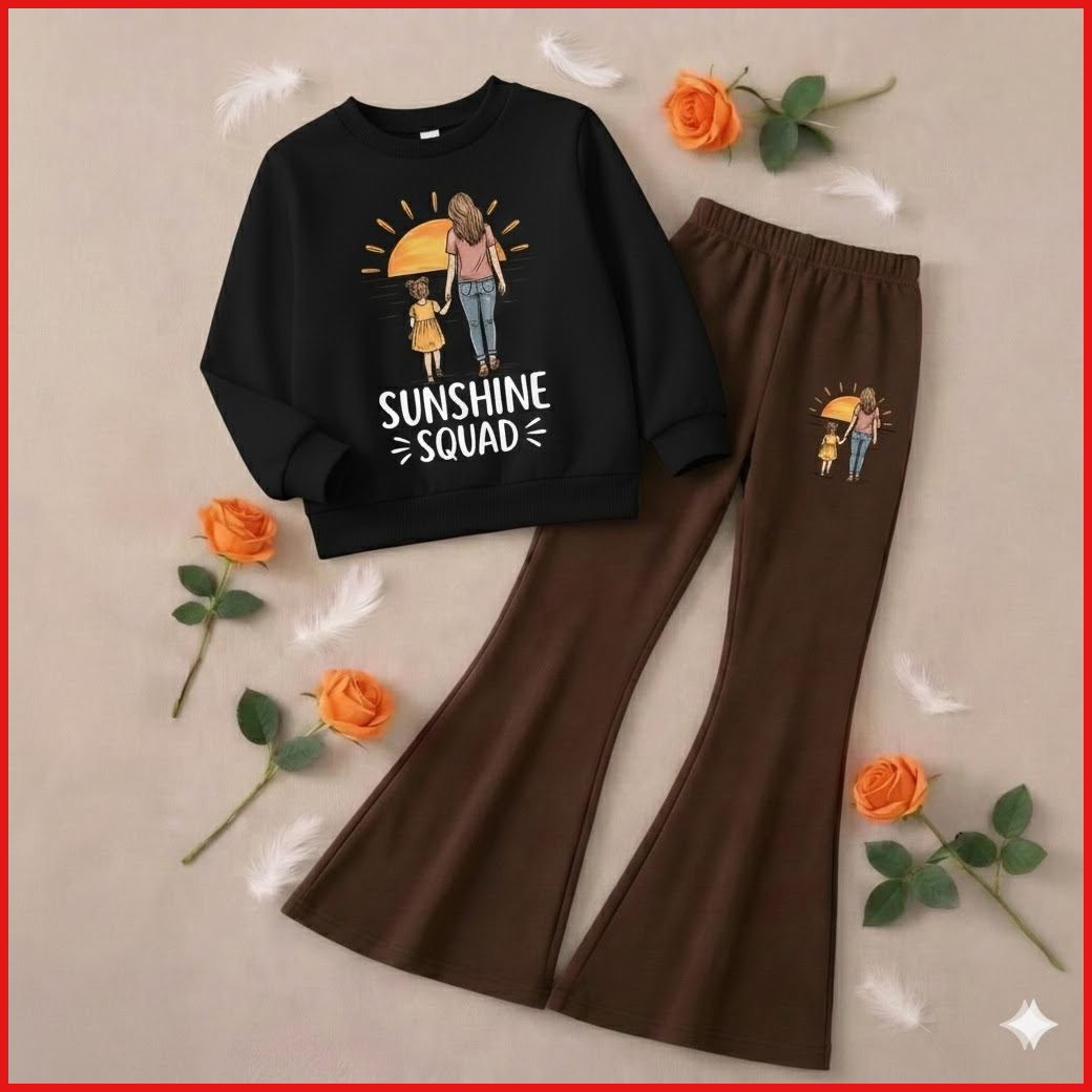 Sunshine Squed Boot Cut Printed Top And Bottom Set