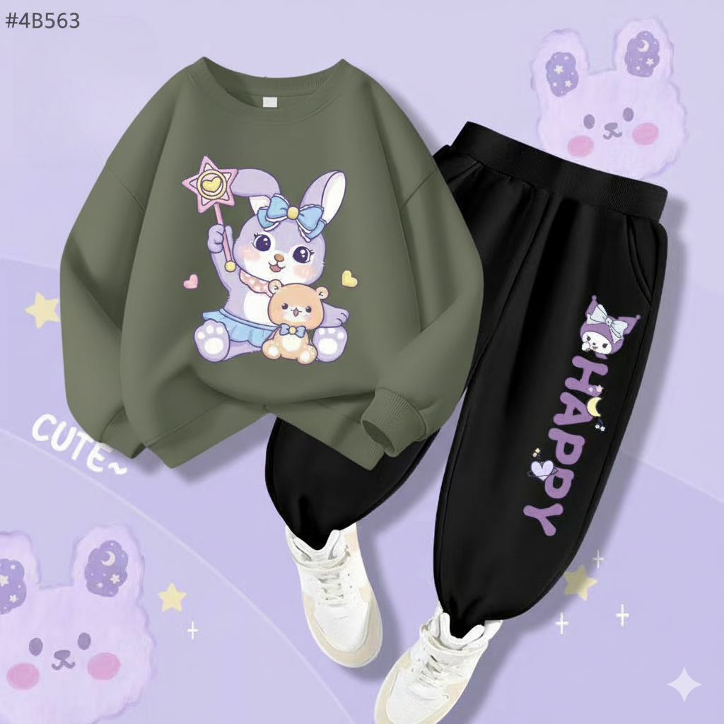 Happy Girls Printed Top And Bottom Set