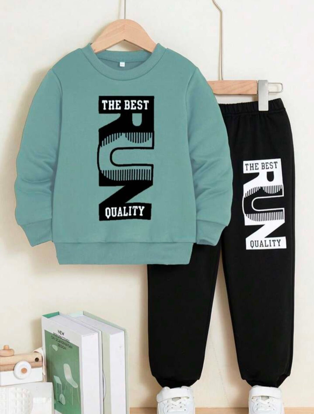 Boys Run Printed Top And Bottom Set