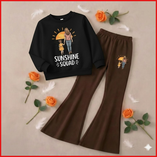 Sunshine Squed Boot Cut Printed Top And Bottom Set