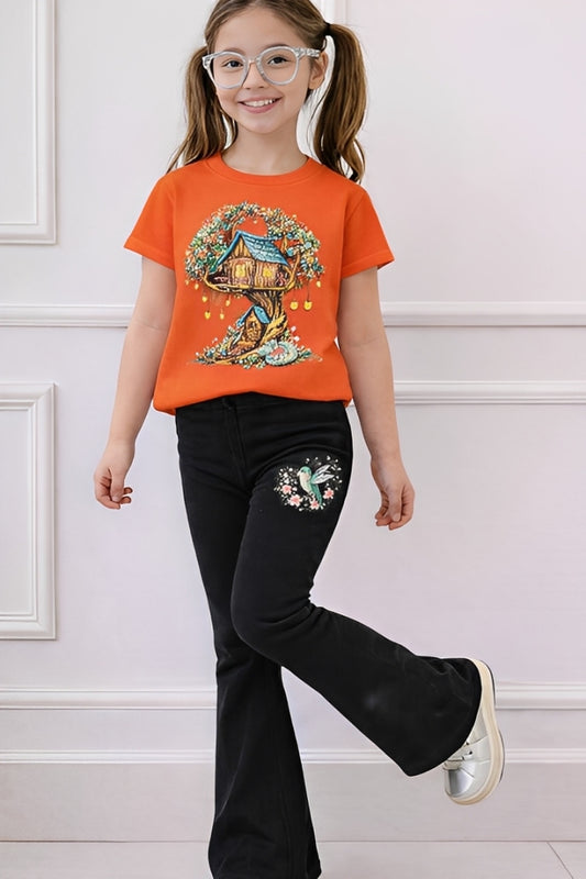 Home Tree Boot Cut Printed Top And Bottom Set