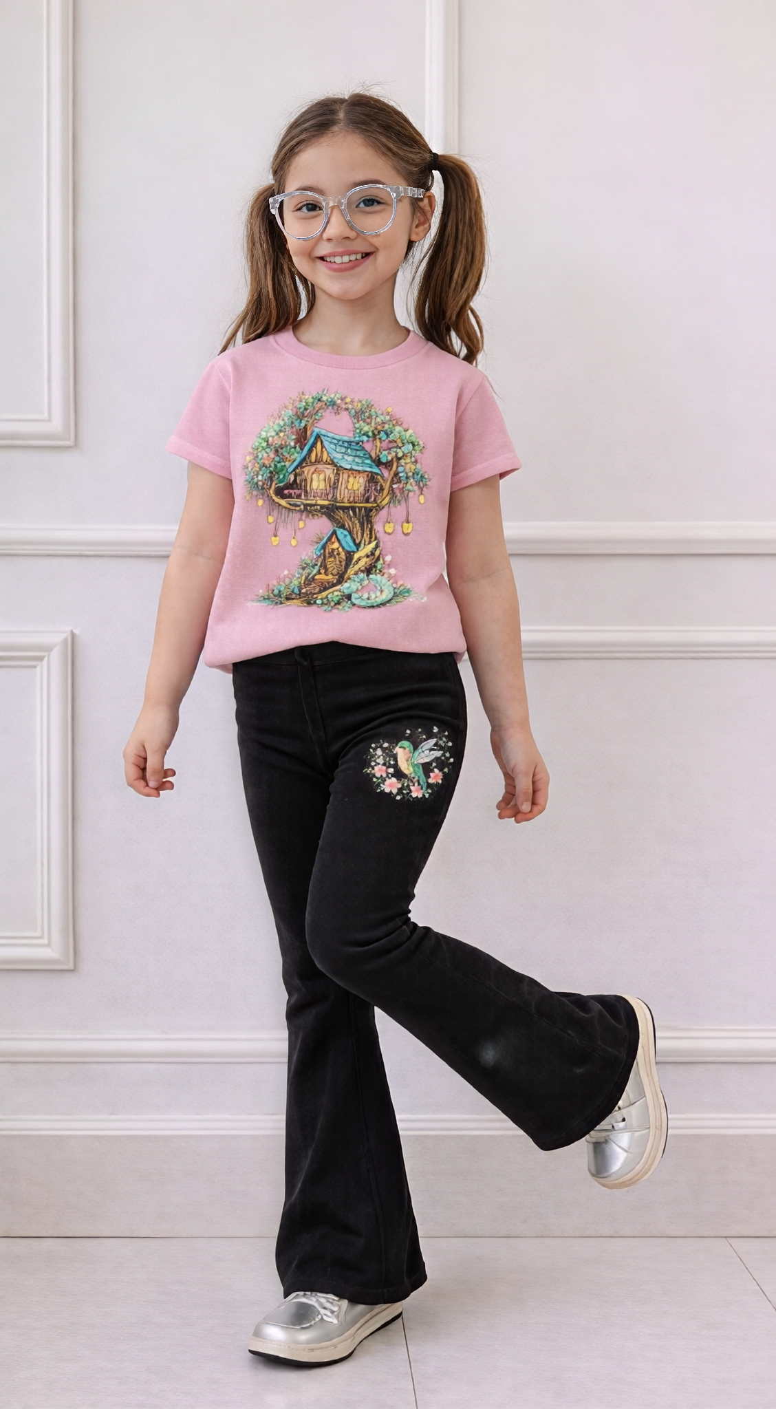 Home Tree Boot Cut Printed Top And Bottom Set