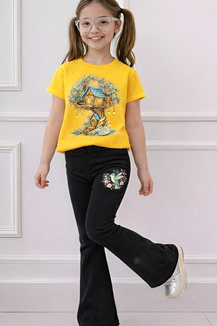 Home Tree Boot Cut Printed Top And Bottom Set