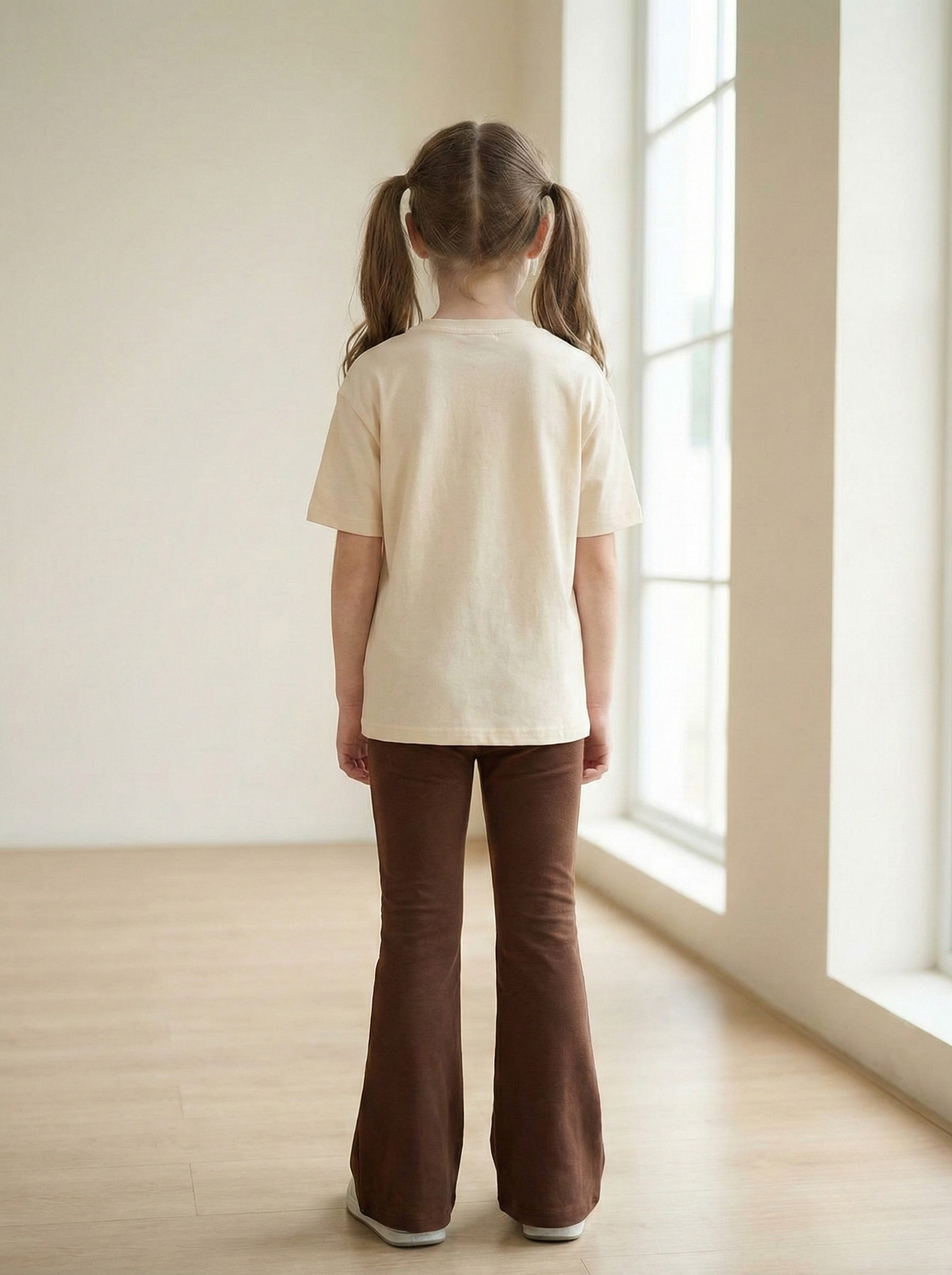 Girls Top & Bottom Combo Set – Round Neck T-Shirt + Flared Pants (Summer)