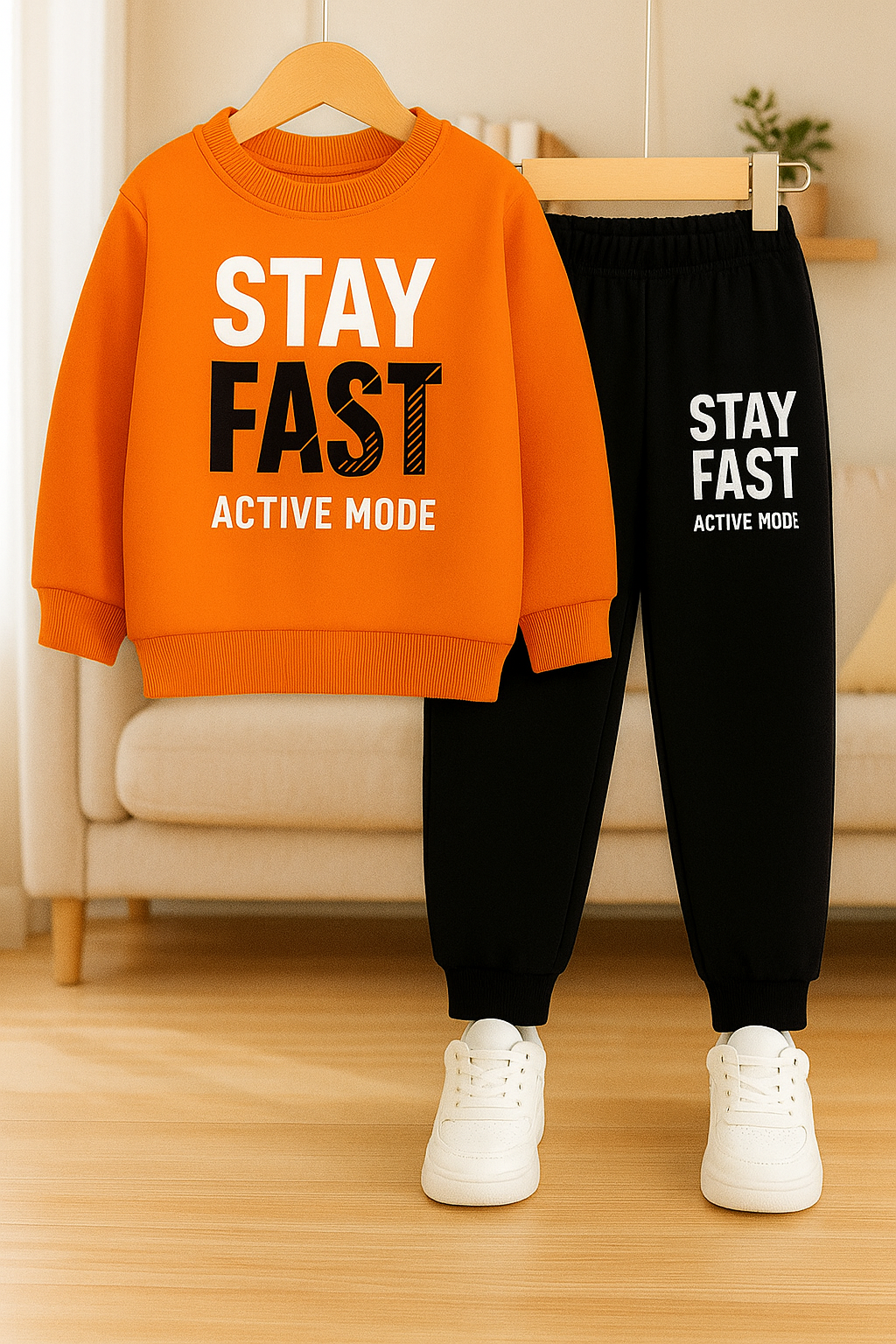 Happy Boys Stay Fast Printed Top And Bottom Set
