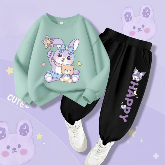 Happy Girls Printed Top And Bottom Set