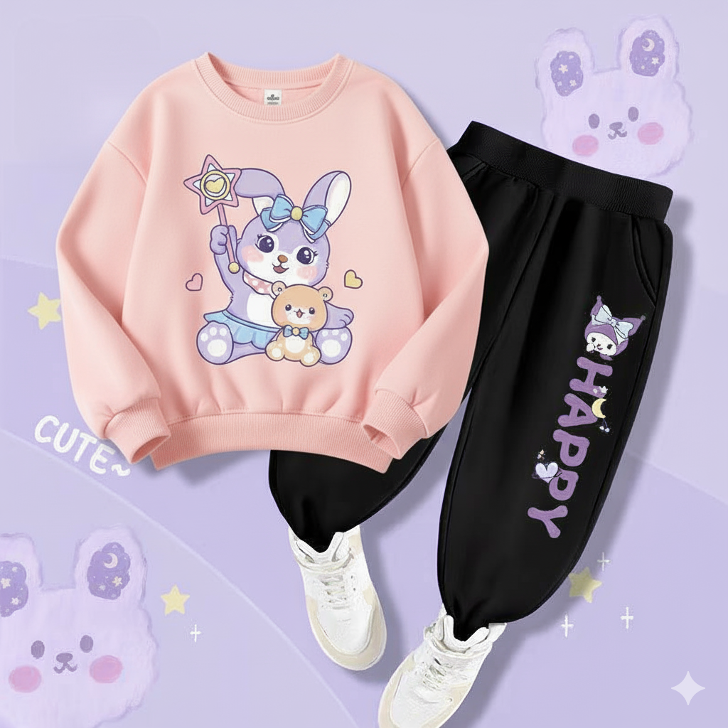 Happy Girls Printed Top And Bottom Set