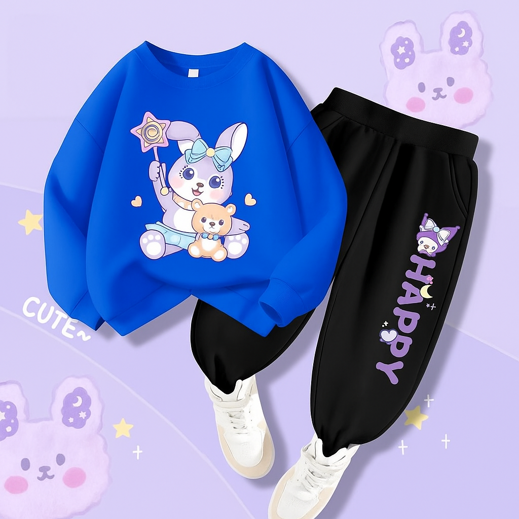 Happy Girls Printed Top And Bottom Set