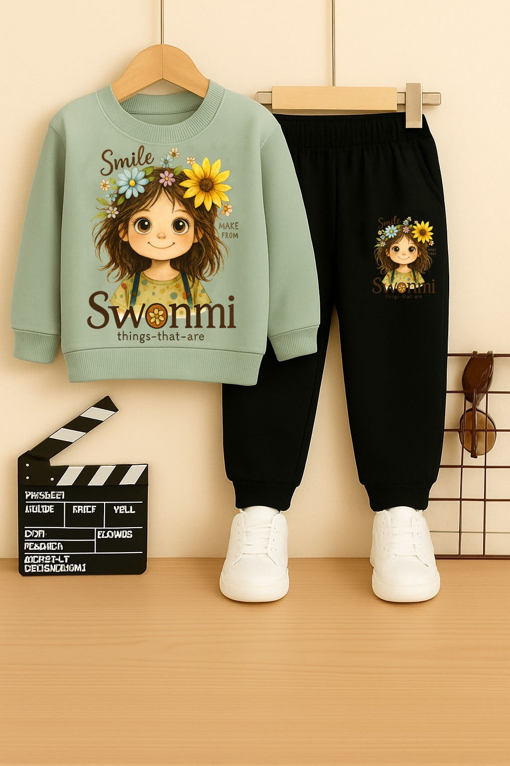 Swonmi Girls Printed Top And Bottom Set