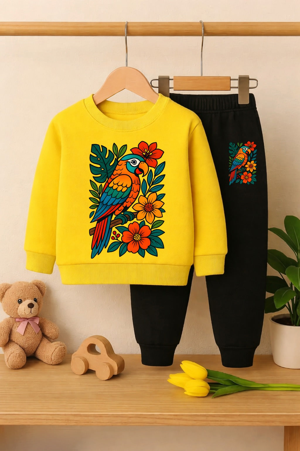 Parrot Boys Printed Top And Bottom Set