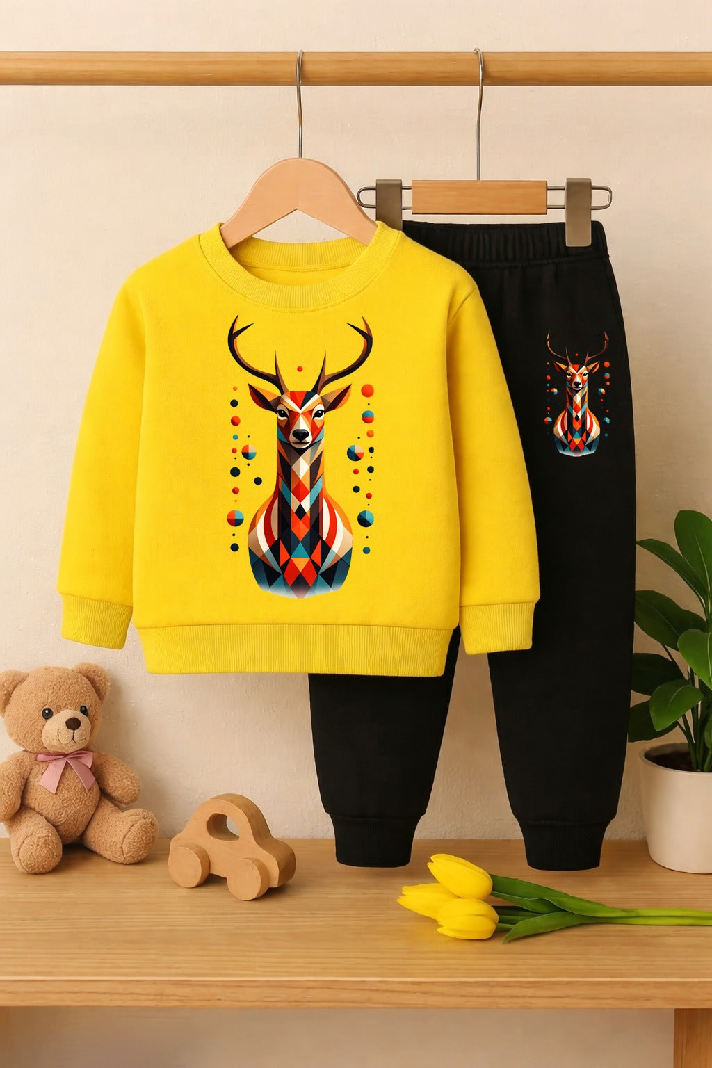 Boys Dear printed Top And Bottom Set