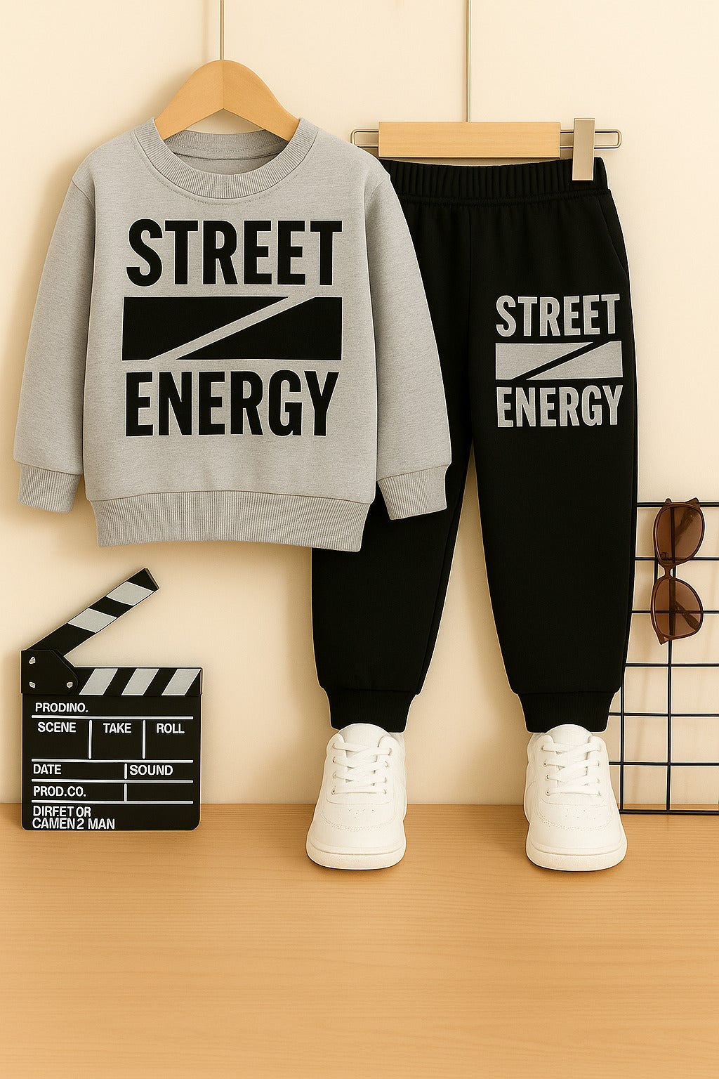 Boys Street Energy Printed Top And Bottom Set